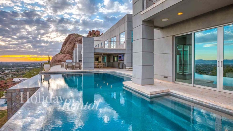 luxury estate infinity edge pool on camelback mountain