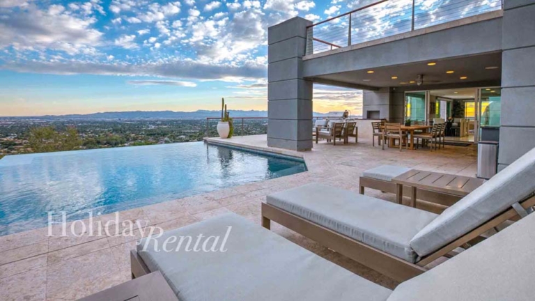 luxury vacation rental spa and outdoor seating